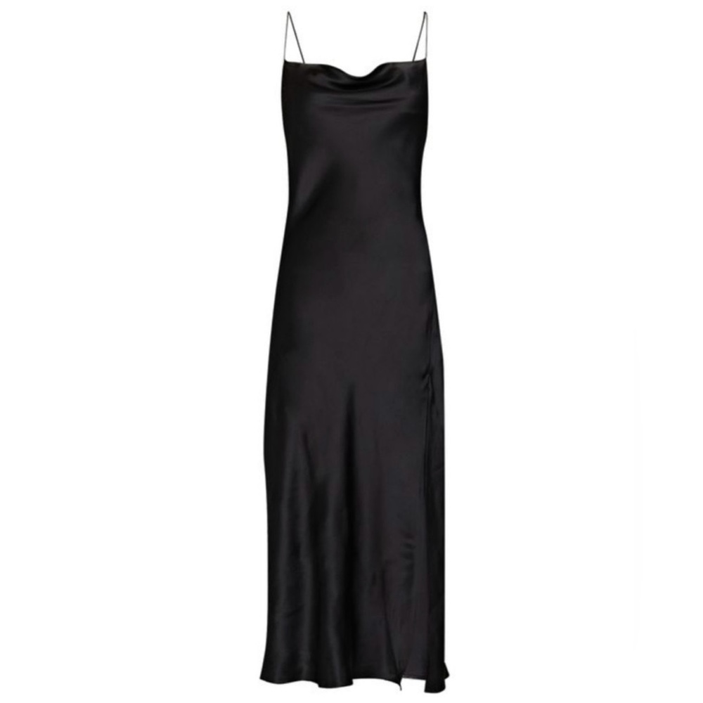 INTERMIX Elegant Black Silk Dress Size 2
